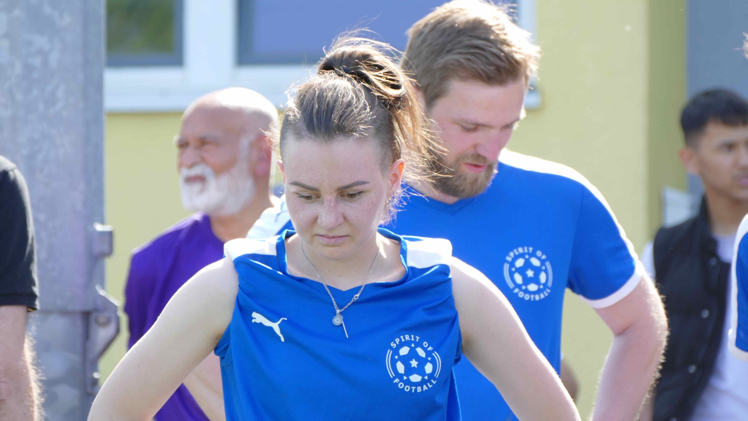 Oskana als Spielerin bei einem Benefizspiel in Mainz gegen die Ente Bagdad.